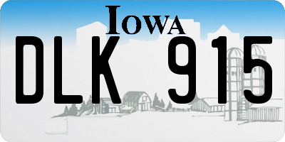 IA license plate DLK915
