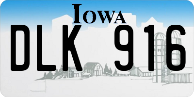 IA license plate DLK916