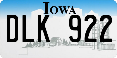 IA license plate DLK922