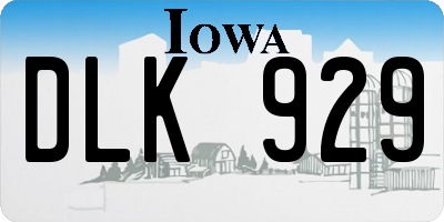 IA license plate DLK929