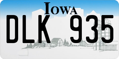 IA license plate DLK935