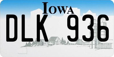 IA license plate DLK936