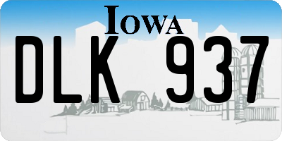 IA license plate DLK937