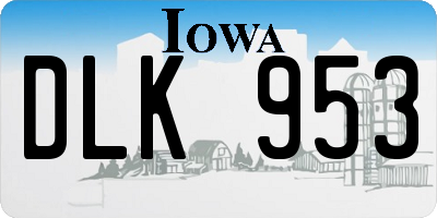 IA license plate DLK953