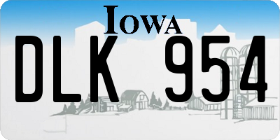 IA license plate DLK954