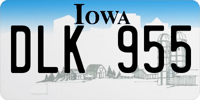 IA license plate DLK955
