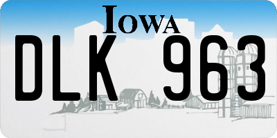 IA license plate DLK963