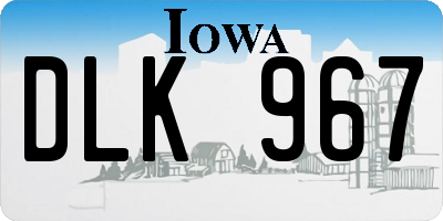 IA license plate DLK967