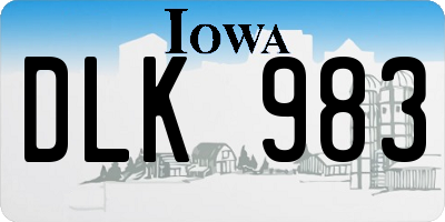 IA license plate DLK983