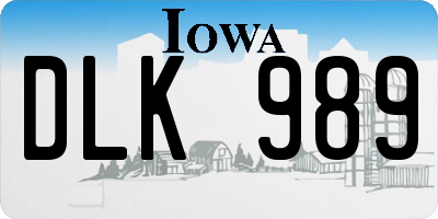 IA license plate DLK989