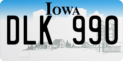 IA license plate DLK990