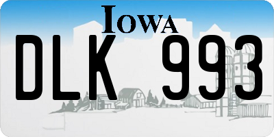 IA license plate DLK993
