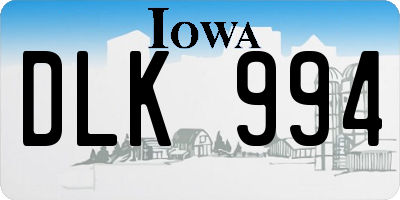 IA license plate DLK994