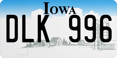 IA license plate DLK996