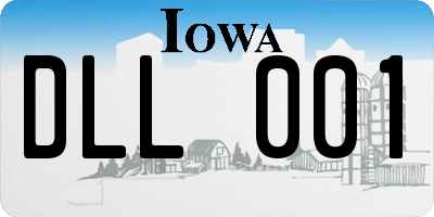 IA license plate DLL001