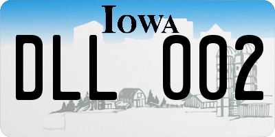 IA license plate DLL002