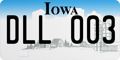 IA license plate DLL003