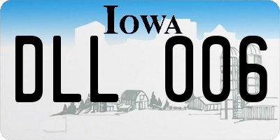 IA license plate DLL006