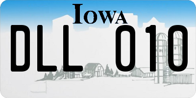 IA license plate DLL010