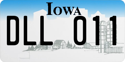 IA license plate DLL011