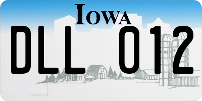 IA license plate DLL012