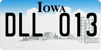 IA license plate DLL013