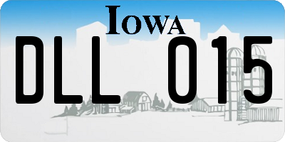IA license plate DLL015