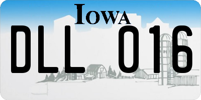 IA license plate DLL016