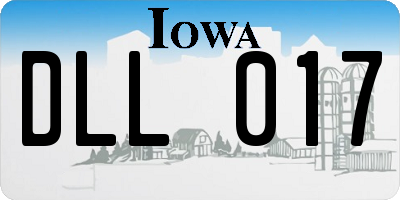 IA license plate DLL017
