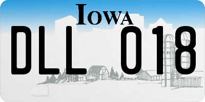 IA license plate DLL018