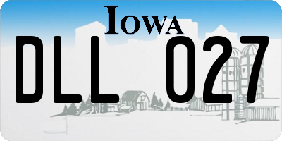 IA license plate DLL027