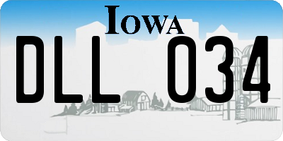 IA license plate DLL034