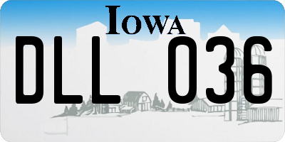 IA license plate DLL036