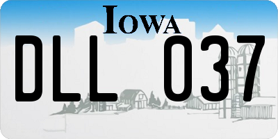 IA license plate DLL037