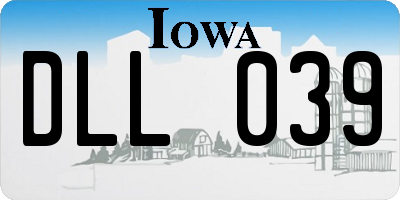 IA license plate DLL039