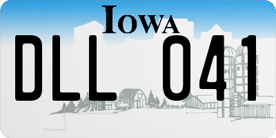 IA license plate DLL041