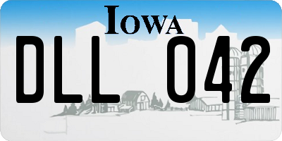 IA license plate DLL042