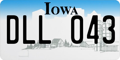 IA license plate DLL043