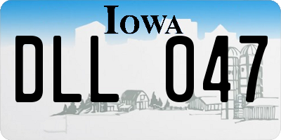 IA license plate DLL047