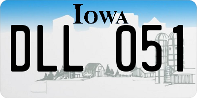IA license plate DLL051