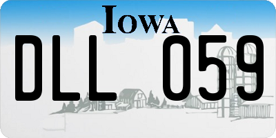 IA license plate DLL059