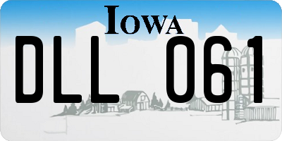 IA license plate DLL061