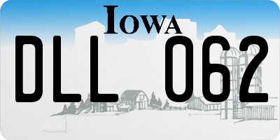 IA license plate DLL062