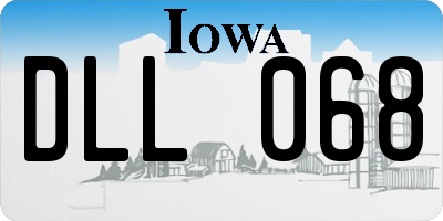 IA license plate DLL068