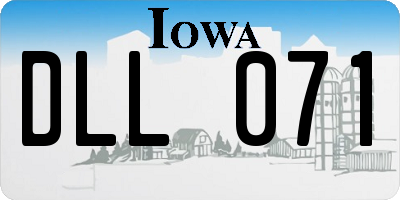 IA license plate DLL071