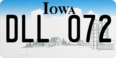 IA license plate DLL072