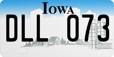 IA license plate DLL073