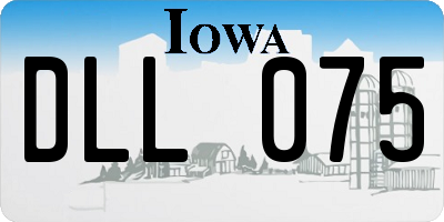 IA license plate DLL075
