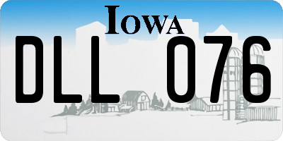 IA license plate DLL076