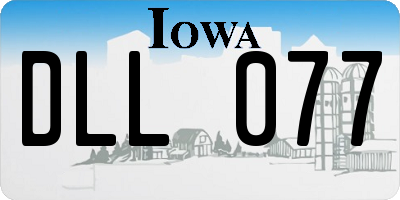 IA license plate DLL077